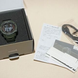 【苫小牧バナナ】未使用展示品 GARMIN/ガーミン タフネスGPSウォッチ 010-02293-48 Dual Power Tactical Edition Moss 付属一式♪