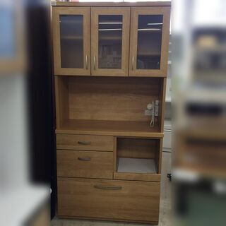 J522 ニトリ レンジボード 食器棚 コパン KOPAIN 90KB-LBR2 ライト 