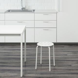 【ネット決済】IKEAスタッキングスツール　マリウス　白　10脚セット