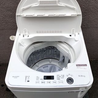 ⑮【6ヶ月保証付・税込み】美品 シャープ 5.5kg 全自動洗濯機 ES-