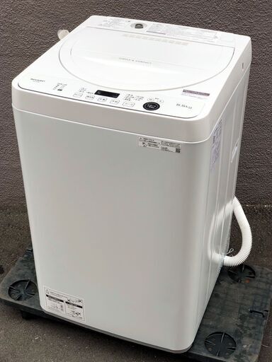 ⑮【6ヶ月保証付・税込み】美品 シャープ 5.5kg 全自動洗濯機 ES-GE5E 20年製【PayPay使えます】