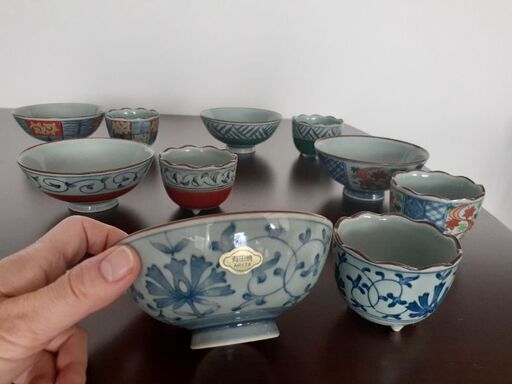 有田焼　平安絵変わり　茶碗·小鉢10客セット　未使用