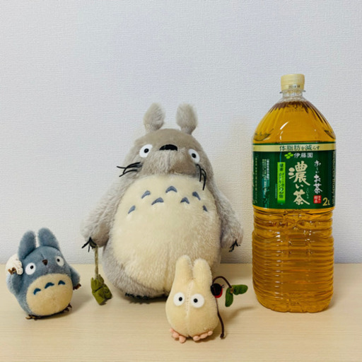 となりのトトロ　ぬいぐるみ3点セット価格です。＋2Ｌお茶