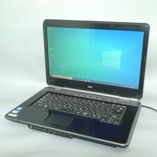 送料無料 1台限定 ブラック ノートパソコン 中古良品 15.6型 NEC LL550VG6B Core 2 Duo 4GB 500GB 無線 DVDRW Windows10 LibreOffice