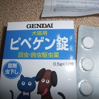 犬　猫　回虫・鉤虫　駆除　７粒