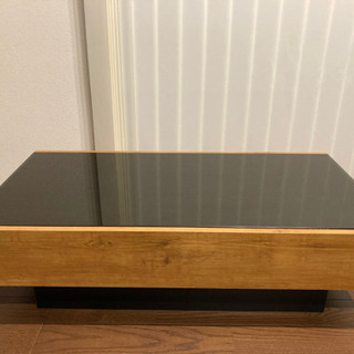 【ネット決済】ローテーブル  ガラス天板　木製
