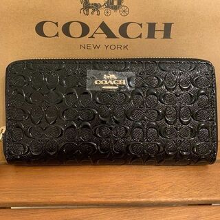 【ネット決済・配送可】【COACH】  新品正規品 長財布  ブラック