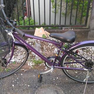 自転車　紫色　27インチ　売ります。直接引き取大歓迎！配送可能！