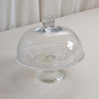 中古】 ビンテージ 大きなガラスドーム ケーキドーム 直径約25cm