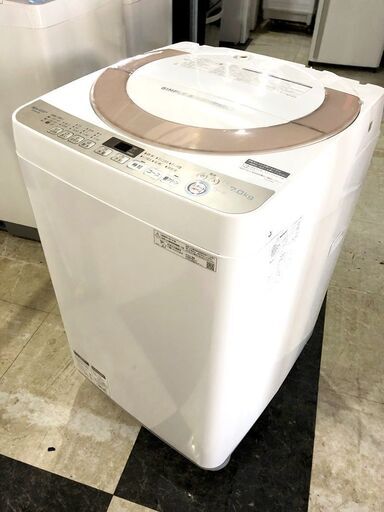 札幌近郊　送料無料　SHARP(シャープ) 全自動洗濯機 ES-KS70U-N 7.0kg 19年製