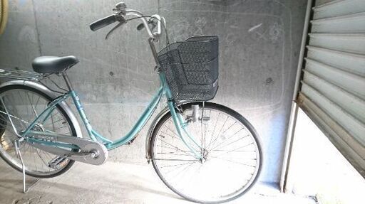 自転車中古 BRIDGESTONE EcoHome リモート式レバーライト カゴリアキャリア付き 鍵新品 タイヤ26インチ