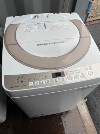No.809 SHARP 7kg洗濯機　2016年製　近隣配送無料
