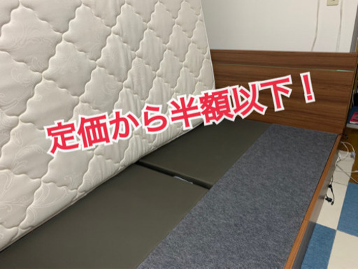 ダブルベッド ベッドNIHON BEDフレーム付 定価20万半額以下！！！