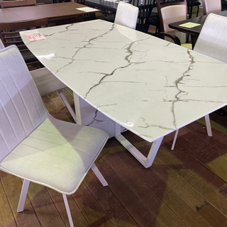 大理石風の食卓5点セット　