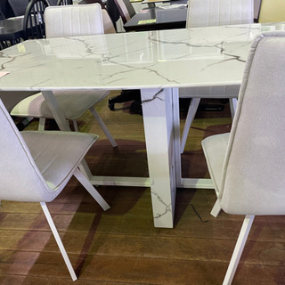 大理石風の食卓5点セット　