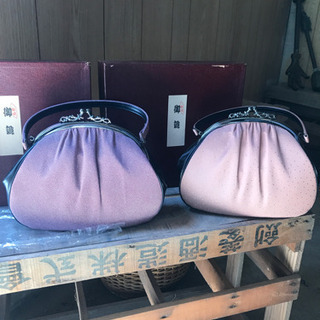 【あと一点】和装バッグ　新品未使用　アンティーク風がま口　ピンク　紫