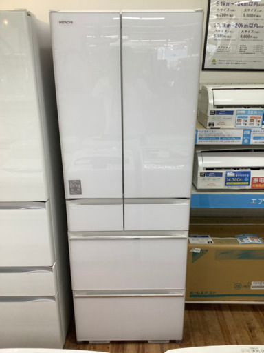 sp大冷蔵庫kdn73♦︎HITACHI 日立　6ドア冷蔵庫　ガラストップ　2018年製