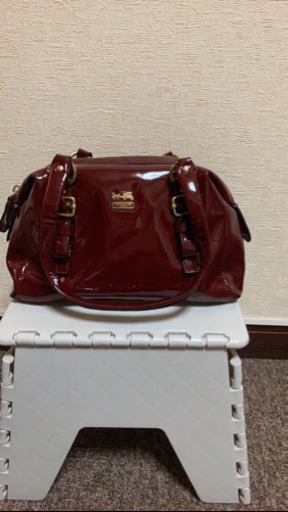 4MKO COACH コーチ ハンドバック コンパクトサイズ 赤 エナメル