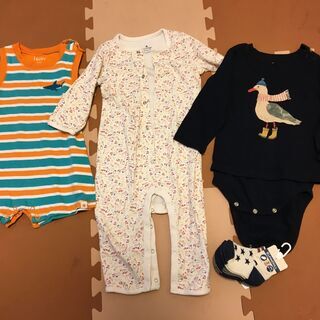 ロンパース美品 3枚セット　babyGAP、Hatley 80c...