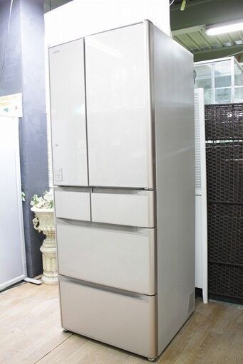 日立　6ドア冷凍冷蔵庫 R-XG5100G（XN）505L 真空チルド　クリスタルシャンパン 2017年製 HITACHI 冷蔵庫 店頭引取大歓迎♪ R3221)