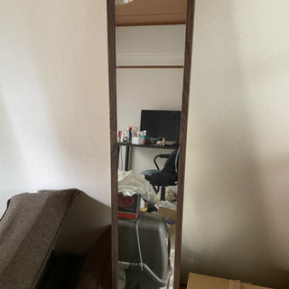 【ネット決済】全身鏡 姿見 壁掛け鏡 木製フレーム ウォールミラー