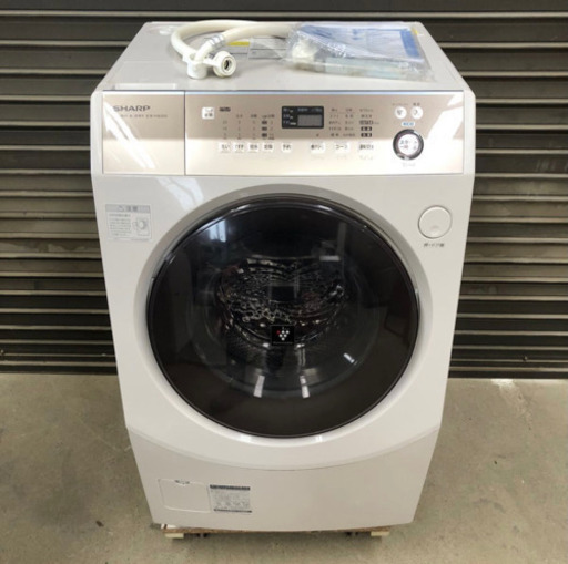 シャープ SHARP 9kg ドラム式洗濯機 2015年製　洗濯乾燥機 ES-V600 動作確認済み 左開き 清掃済み