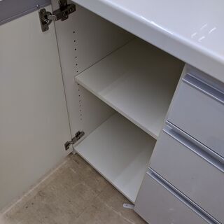 食器棚 ホワイト モイス付き・ソフトクローズ クリーニング済 40105