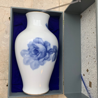 OKURA CHINA 大倉陶園 オークラ ブルーローズ 大型 花瓶