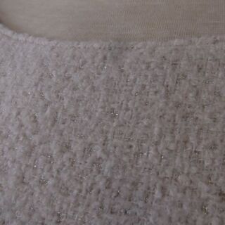 美品【prideglide】プライドグライド ベージュピンク ラメツイード リボン 36 デート 結婚式 お呼ばれ お見合い クリスマス バレンタイン