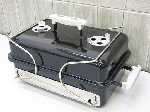 ss2354　ウェーバー　バーベキューグリル　チャコールグリル　黒　weber　ポータブルグリル　蓋付き　木炭　コンパクト　ブラック　ホーロー塗装　脚付き　直火　燻製　スモーク