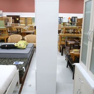 食器棚 ホワイト 幅56.5×奥行43×高180㎝ キッチン収納 スリムタイプ 苫小牧