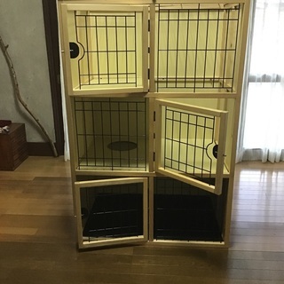 猫ケージ　ケージ木製　3段