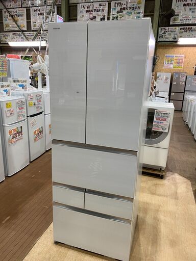 【愛品館市原店】東芝 2019年製 551L 6ドア冷蔵庫 GR-R550FZ（UW）【愛市IR013178-104】