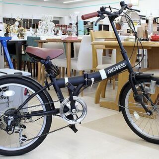 ARCHNES 折りたたみ自転車 20インチ 6段変速 ブラック/黒