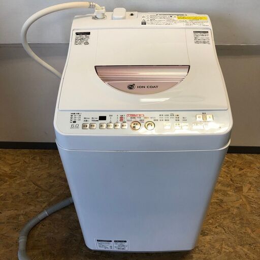 【SHARP】 シャープ 電気 洗濯 乾燥機 穴なし槽 AG+イオンコート  ES-TG60L-P 2014年製