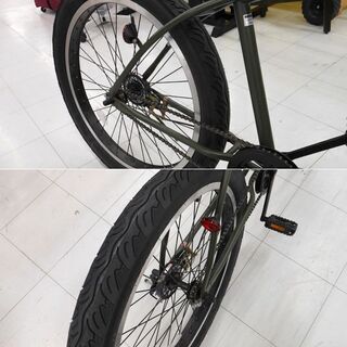 自転車 26インチ ビーチクルーザー セミファット 幅３インチタイヤ BAMBART かご付き グリーン 苫小牧西店