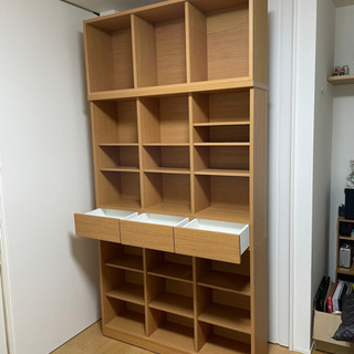 本棚 （ニトリ アデル120BS LBR ＋ アデル 120U LBR）
