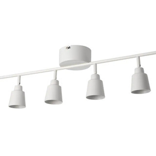 IKEA シーリングスポットライト照明 4スポット ホワイト（中...