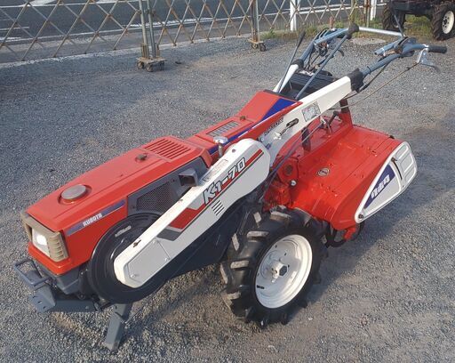 鹿児島発クボタ　セル始動　7馬力　ディーゼル耕うん機K1-70　タイヤ新品交換済み