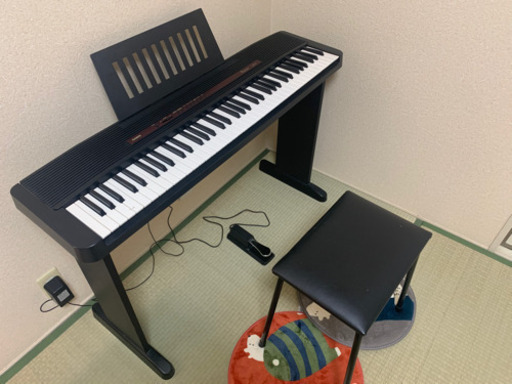 電子ピアノ　キーボード　76鍵　サスティンペダル付　椅子付　土台付