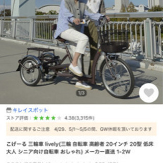 【ネット決済】【ほとんど新品11万‼️】三輪車　前16 後20 ...