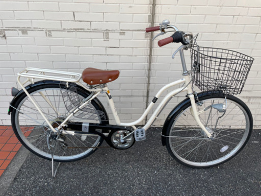 GM483 自転車　ギヤ付　オートライト　26インチ　ホワイト　白　通勤　通学　サイクリング　ママチャリ　リサイクルショップ　ケイラック朝霞田島店　ケイラック　埼玉県　朝霞市　田島　和光市　志木市　新座市　富士見市　ふじみ野市　三芳町　戸田市　蕨市　さいたま市(岩槻以外)　川越市　所沢市　上尾市　東京都　板橋区　練馬区　清瀬市