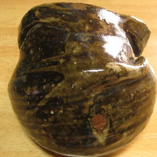 貴重ひろ窯藤井敬介・作習作・飴釉大髑髏像
