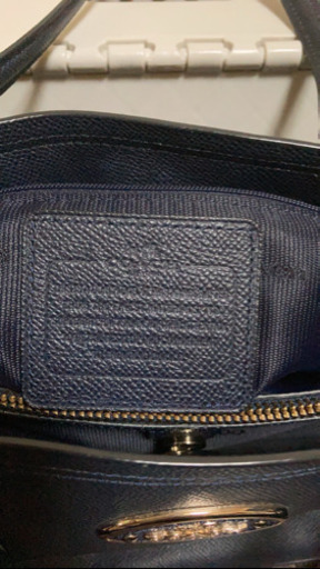 4MKO280   COACH ブルー レザー シンプル トートバッグ