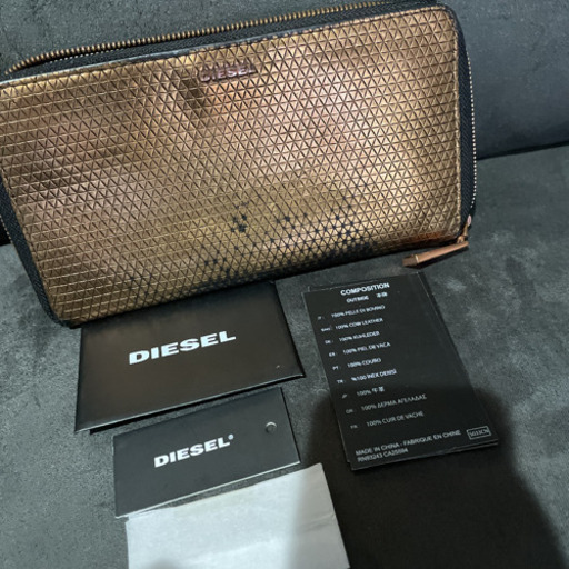 DIESEL ディーゼル メタル牛革 ラウンドファスナー長財布 www