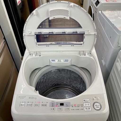 超美品【 SHARP 】シャープ 洗濯8.0㎏ 全自動洗濯機 低騒音