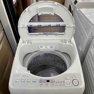 超美品【 SHARP 】シャープ 洗濯8.0㎏ 全自動洗濯機 低騒音 