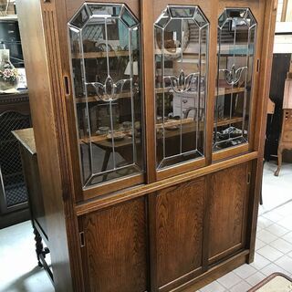 □ioy0417□三越家具 ブルージュ□ガラスキャビネット□飾り棚/収納