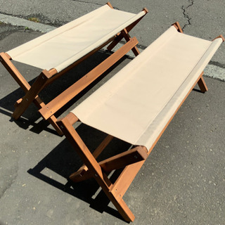【ネット決済】木製折り畳み式ベンチ