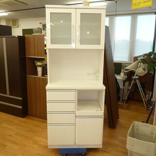 k234☆ニトリ☆食器棚・レンジボード☆幅800㎜☆白☆良品☆